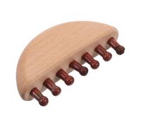 ADOCARN Natural Crystal Half-round Massage Comb for Women Wooden Handle Dandruff Removal Scalp Tool Ergonomic Design for Smooth Combing Self-care Hair Health