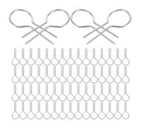 ADOCARN Nichrome Hooks 200pcs Silver R-Shaped High Temperature Alloy Wire Burning Needles Reusable for Ceramic Fused Glass Hooks in Pendant and Earring Making