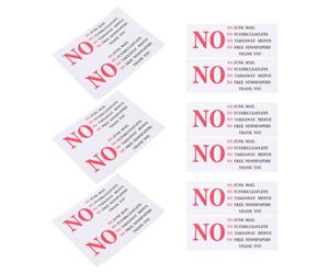ADOCARN No Junk Mail Stickers for Mailbox, 6 Sheets Weather-resistant Pvc Mailbox Decal Sign with Communication for Business and Outdoor Use