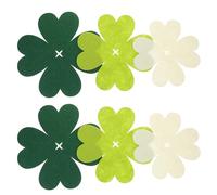 ADOCARN Non-Slip Felt Pot Pan Protectors 6Pcs Set with Table Insulation Pads for Cookware Divider and Scratch Protection in Dark Green, Light Green, and Ivory Suitable for Home and Use