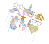 ADOCARN Party Photo Props Set Fun and Unique Photo Booth Background Decoration Supplies 12pcs Made of Paper for Birthday Party and Self-portraits