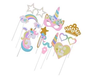 ADOCARN Party Photo Props Set Fun and Unique Photo Booth Background Decoration Supplies 12pcs Made of Paper for Birthday Party and Self-portraits