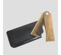 ADOCARN Portable Folding Sandalwood Beard Comb with Case Multi-function Hair Styling Tool for Men Lightweight Wooden Pocket Comb for Beard Grooming Salon and Travel Use