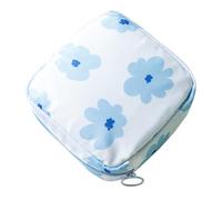 ADOCARN Portable Lightweight Cloth Material with Zipper Sanitary Napkin Storage Bag Comfortable Period Pouch in White Colour Random Color for Women Travelling and Outdoor Use