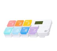 ADOCARN Portable Smart Pill Organizer and for with 7 Compartments and Timing Remind Function with Timing Remind Function Set Four Alarms, Made of Sturdy Pp and Electronic Components,