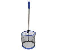 ADOCARN Portable Table Tennis Ball Retriever Blue Net Bag with Stainless Steel Frame Holds Approximate 120 Balls, Convenient to Carry for Training Sessions