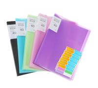 ADOCARN Portfolio Binder Presentation Document Folder A4 with 40 Sleeves 5 Pcs Portable File Organiser Folder with Stickers, Sleek Pp Material for Office and Training Sessions