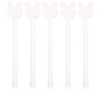 ADOCARN Rabbit 5pcs Drink Stirrers Coffee Glass for Cocktails
