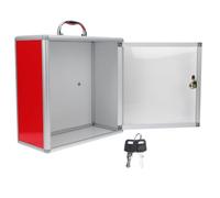 ADOCARN Red Aluminum Alloy Suggestion Box with Design and Lock, Practical Public Fundraising Box for Voting and Holding Raffles, Ensures Safety of Internal Items