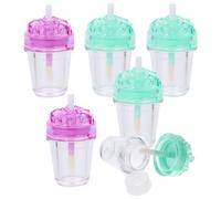 ADOCARN Refillable Lip Gloss Tubes Random Color 7pcs with Plastic Bottles, Creative and Cute Design, Convenient to Carry and See Remaining Volume for Travel and Business Trips