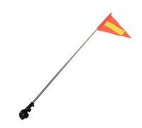 ADOCARN Reflective Warning Telescopic with Steel Flag Safety Stainless Pole High Visibility Orange Polyester Portable Banner for Wheelchair and Mobility Scooter, for Outdoor Use