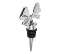 ADOCARN Reusable Wine Stoppers with Bowknot Design, Silver Zinc Alloy and Silicone Material, Universal Fit with Secure Seal, for Bachelor Parties and Table Decoration
