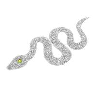 ADOCARN Rhinestone Fabric Patches Crystal Applique Heat-Activated Adhesive Backing Embellished with Rhinestones and Sequins Snake-Shaped Unique Design for Decorating Hats and Shoes