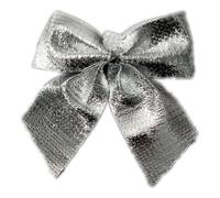 ADOCARN Ribbon Ornaments Christmas Brooch Bows Pin 24pcs with Silver 5.5cm Wired Bowknots Holiday for Boutique and Party Decorations