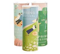 ADOCARN Round Cylinder Tissue Paper Box 3pcs Printed Facial Tissues Multipack for Practical Use on the Road