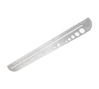ADOCARN Scale and Circle Indicator Template with Protractor Multifunction Tool Stainless Steel Measuring Ruler Sturdy Scale Design Lightweight for Pattern Makers and Fashion Students