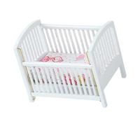 ADOCARN Scale Vintage Doll Bed Charming Furniture Accessory for Imaginative Play Easy to Clean and Maintain Safe and Sturdy Design White