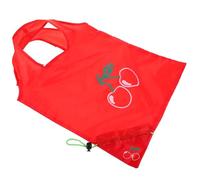 ADOCARN Set of 5 Foldable Reusable Tote Bags with Cherry Pattern Strong Polyester Material Eco-friendly Shopping Bags for Retail Shopping