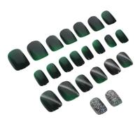 ADOCARN Short Press Nails for Autumn Winter Wearable False Nails Crystal Design for Women