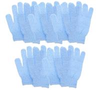 ADOCARN Shower Gloves for Body Scrubbing Nylon Blue 10pcs Exfoliating and Promoting Blood Circulation Sturdy Bath Gloves Suitable for Back Exfoliating and Daily Shower Use
