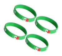 ADOCARN Silicone Wristbands Rubber Wristband with National Flag Print Green 4pcs Adjustable Size for Men and Women, for Football Party Decor and Sports Activities Souvenir