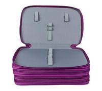 ADOCARN Slot Colored Pencil Case with Compartments Handy Pen Pouch Organizer for Artists and Students Portable Deep Purple Stationery Bag with Secure Elastic Holders and Smooth Zipper