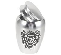ADOCARN Small Cremation Urn with Bright Appearance and Easy to Store Design for Human Ashes Made of Lightweight Silver Alloy for Personal Keepsake Or Memorial Use