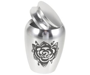 ADOCARN Small Cremation Urn with Bright Appearance and Easy to Store Design for Human Ashes Made of Lightweight Silver Alloy for Personal Keepsake Or Memorial Use