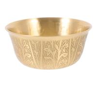 ADOCARN Smooth Temple Bowl Copper Small Round Pure Copper Golden Artificially Polished Worship Bowl for Home Decoration and Buddhist Offering