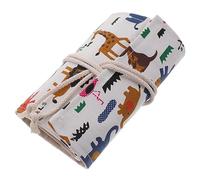 ADOCARN Space-Saving Canvas Pencil Roll up Bag for Colored Pencils and Brushes Portable Organizer for Art Supplies for Artists and Students