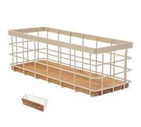 ADOCARN Storage Basket Organizer for Iron Wire Large Capacity with Comfortable Hand Feeling Suspended Design Storing Sundries Simple Elegant White Metal and Home Decor,