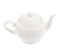 ADOCARN Teapot Delicate Embossed White at Ceramic Decorative or 900cc Elegant Tea Tea Holder for Drinking with Adornment, High-end Design Friends Home Desktop