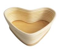 ADOCARN Unbleached Heart Shape Vine Proofing Basket with Lid, Medium 21.5X19X7.5Cm Natural Bread Baking Tool for Sourdough Dough Rising and Artisan Bread Making