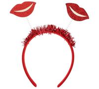 ADOCARN Valentine's Day Red Lips Headband for Women, Comfortable and Adjustable Fit Hair Accessory, Lip-shaped Design for Wedding, Parties and Holiday Costume