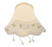 ADOCARN Victorian Fabric Bell Lampshade with Bead Fringe for Table Lamps, E27 Scalloped Classic Lamp Shade, 10" Bottom X 8" High, Enhances Light Diffusion and Easy to Clean, for Bedroom