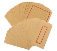 ADOCARN Vintage Chinese Style Writing Paper Envelope Set with 50 Khaki Lined Sheets and Envelopes, 18x25cm, for Writing Poems and Notes in A Classic Simple Design