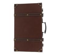 ADOCARN Vintage Leather Trunk Luggage Spacious Design Comfortable Handle Classic British Style Decorative Storage Suitable for Travel and Photo Props