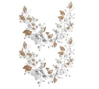 ADOCARN Wedding Hair Pieces Hair Accessories 2pcs for Women, Meticulously Handmade Polymer Clay and Metal with Elegant Flower and Leaf Design, for Wedding and Special Occasions