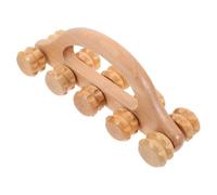 ADOCARN Wood Therapy Massage Tools Neck Massage Roller Portable Manual Massager for Neck and Back Stretching with Sturdy Khaki Wood Material for Relaxation and Muscle Relief