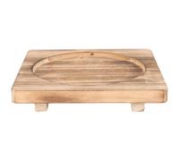 ADOCARN Wooden Heat Resistant Pot Mat 16cm Outer 13cm Inner Stone Pot Holder Multi-Function Wear-Resistant Tabletop Casserole Mat Kitchen Accessory for Hot Dishes