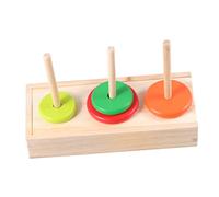 ADOCARN Wooden Tower Puzzle Set for Kids 10-Layer Hanoi Tower Educational Toy Colorful Stacking Ring Challenge for Preschool Learning and Logic Development