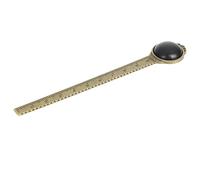 ADOCARN Zinc Alloy Bookmark Ruler with Semi-Gemstone Decorative Design, Retro Style, Sturdy and Easy to Carry, for Students Practising and Reviewing During Examinations