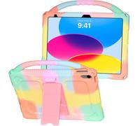 Adocham Kids Case for iPad 10th Generation 10.9 Inch 2022, iPad 10th Generation Kids Case with Built-in Stand and Handle, Lightweight Shockproof Silicone Cover 10.9 inch 2022 (Rainbow)