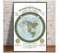AdoDecor Canvas Wall Art, Wall Canvas, 1892 Flat Earth Map World Map Pictures for Bedroom Walls, Wall Painting for Living Room(Unframed)