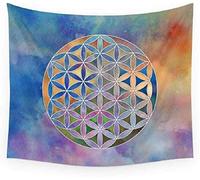 AdoDecor The Flower of Life in the Sky Wall Hanging Tapestry Blanket Fancy Rectangle Tapestries Wall Hanging Home Bedroom Decor Blanket