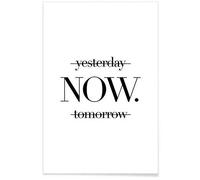 AdoDecor Wall Paintings Yesterday Now Tomorrow Wall Canvas Prints Black and White Minimalist Poster Pictures for Living Room(Unframed)