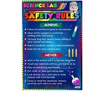 ADOGEO Science Lab Safety Rules Poster - Science Poster for Middle School, High School - Kids Science Lab Sign for Classroom Decorations - Teacher Supplies