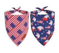 ADOGGYGO American Flag Dog Bandanas, Red Blue Patriotic Eagles USA Flag Scarf, Multi Size, 4th of July Bandana for Medium Large Dogs Pets (Large)