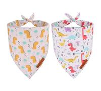 ADOGGYGO Dinosaur Dog Bandanas, Colorful Dino Pattern Pet Scarf, Premium Soft Fabric, Adjustable Fit Dinosaur Bandanas for Medium Large Dogs (Large)
