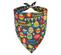ADOGGYGO Easter Dog Bandana, Colorful Bunny Egg Chick Print Pet Scarf Bib, Premium Fabric, Happy Easter Bandana for Extra Large Dogs (X-Large)